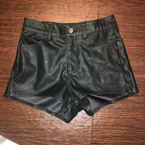 H & M Faux Leather Shorts